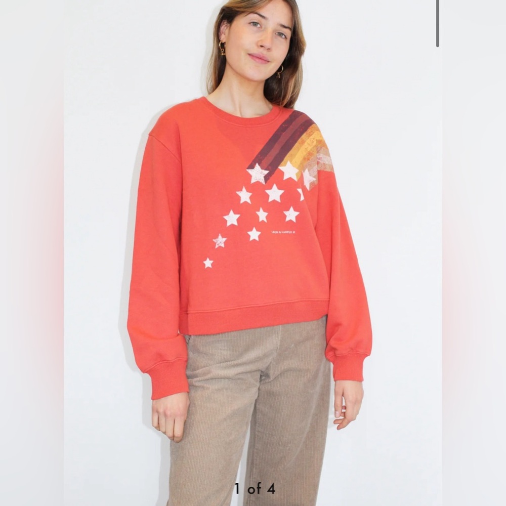 Leon and Harper Sortie Comet Sweatshirt in Rust Size Medium RARE